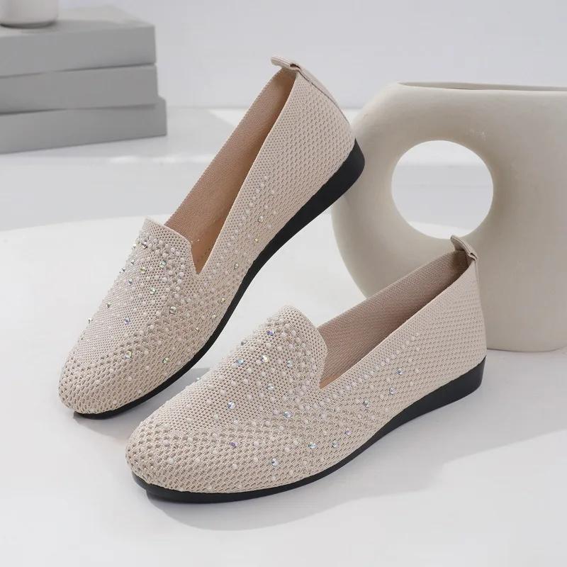 

Fashion Ladies Shoes on Sale 2024 New One Kick Women Flats Autumn Round Toe Sequins Solid Solft Sole Casual Comfortable Large Size Shoes 43 off білий колір
