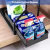 Étagère de rangement sous évier, rangement d'armoire de cuisine, tiroir de rangement à double glissière, panier de rangement polyvalent pour salle de bain