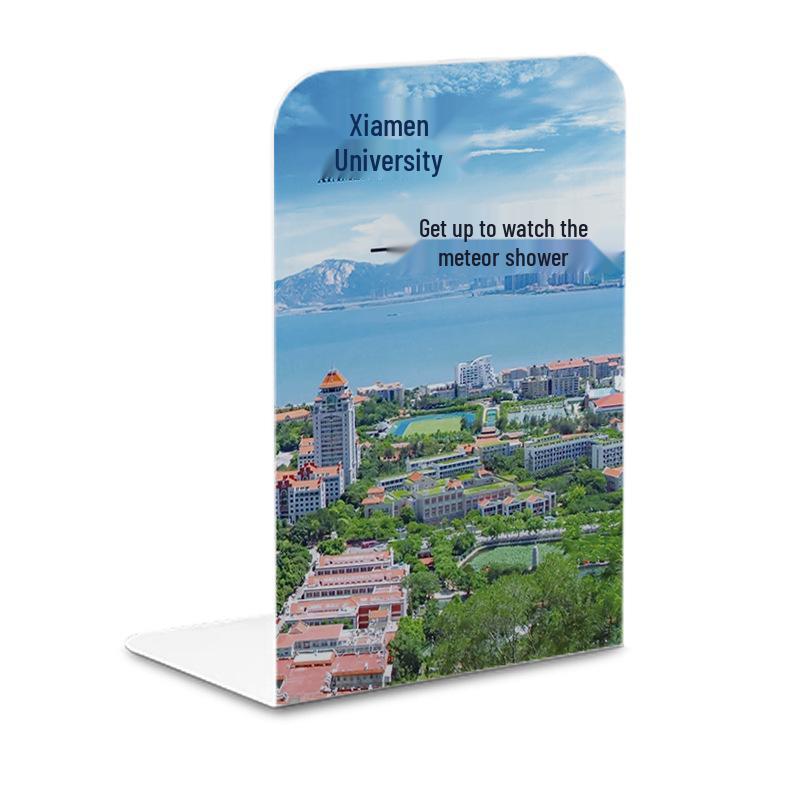 Dopamine-Style Full Wrap Metal Bookends, L-Shaped, Peking University Design