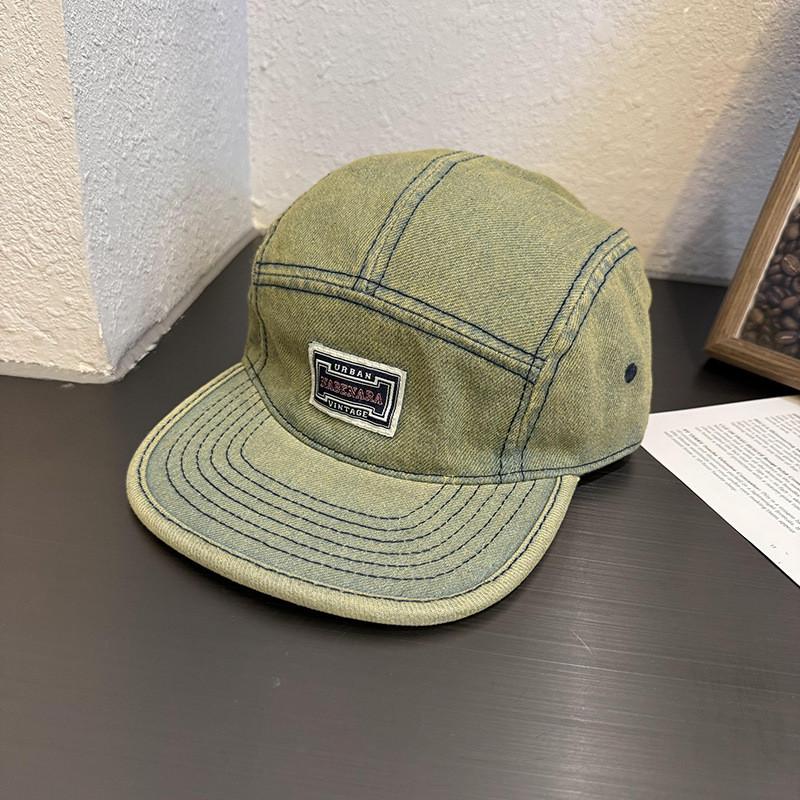 Vintage Denim Baseball Cap With Wide Brim Adjustable Sun Hat For Streetwear Men Women
