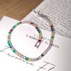925 Sterling Silver Colorful Zircon Ethnic Style Hip-Hop Fashion Versatile 2.5mm Necklace and BraceletGood product