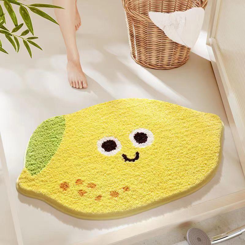 's Fresh And Clean Irregular-Shaped Flat Printed Imitation Cashmere Bathroom And Toilet Absorbent Carpet Home Decoration