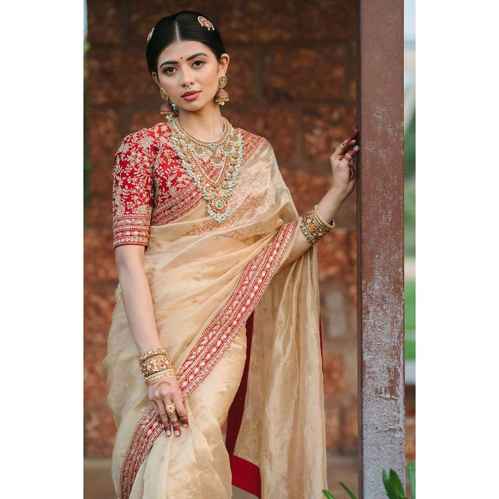 Premium stoff 3mm broderi arbeid blonderkant med 5 mm paljett butti med jati Dori arbeid saree