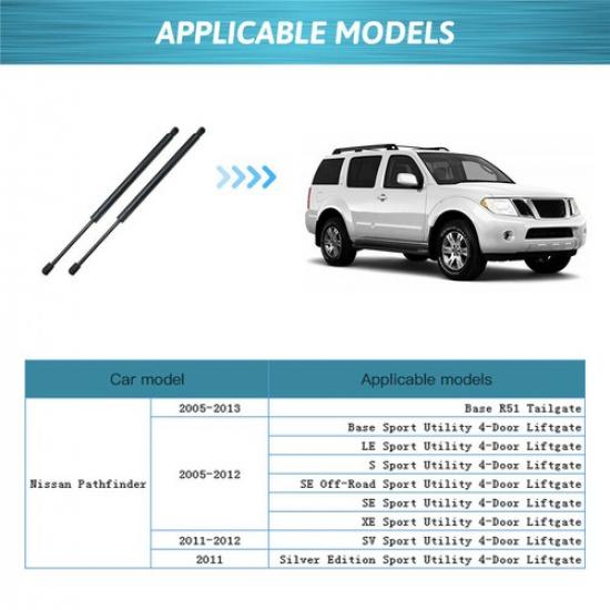 4Pcs Tailgate+Window Glass Gas Struts Lift Support For Nissan Pathfinder R51