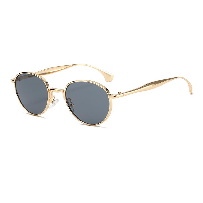 2025 Luxury Oval Metal Sunglasses - Unisex, High-End European & American Style, UV400 Protection