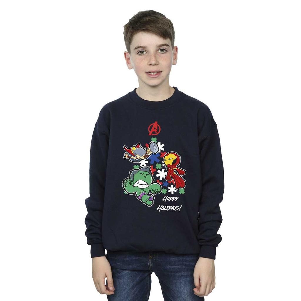 Avengers Boys Happy Holidays Marvel Sweatshirt