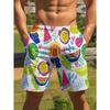 Men's Summer Fashion Digital Printed Beach Pants Loose Breathable Vacation Casual Shorts