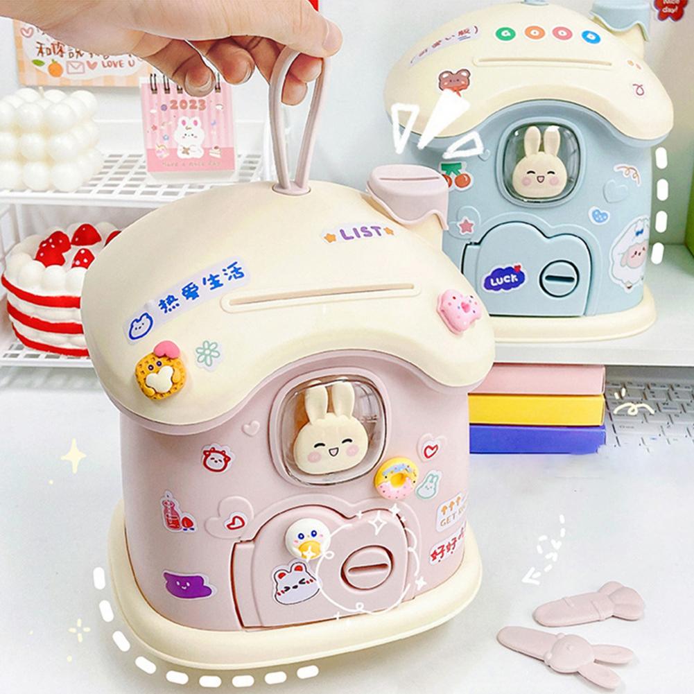 Practical Cartoon Money Coin Piggy Bank Desktop Ornament Shatterproof Coin Saving Jar Adorable Appearance for Home
