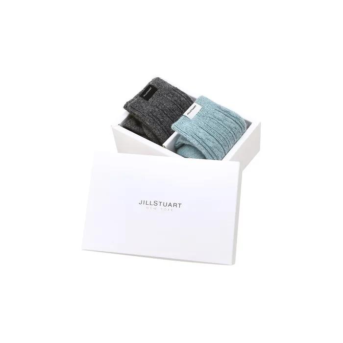 [Gift Box Packaging] Women's Logo Label Cable Knit Wool Blend Long Socks 2-Piece Set 2 Colors JASS5F030I2 JASS5F031G2