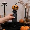 Retro Wizard Pumpkin Statue Witch Figurine, Spooky Halloween with Lantern, LED Lighted Night Lamp Vintage Gothic Resin for Tabletop Mantel Shelf Decor