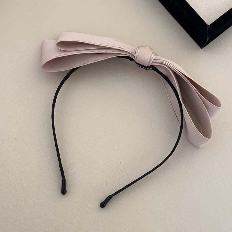 

Корейская однотонная двухслойная повязка на голову с лентой-бантом для женщин и девочек, винтажный большой бант, обруч для волос, резинки для волос, аксессуары для волос