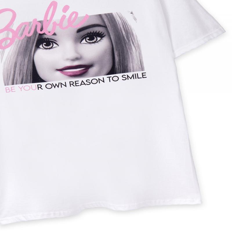 Barbie Womens Short Sleeved T-Shirt White Barbie Doll