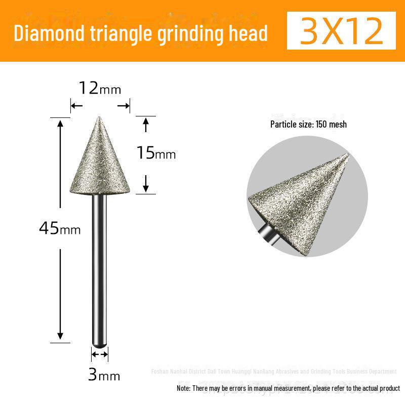 3mm Diamond Grinding Heads for Electric Grinder – Cylindrical, Bullet, Umbrella, Ball Shapes
