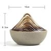 HIGHAWK Ceramic Incense Burner, Buddhist Altar Accessories, Spiral Incense Holder, Incense Cone Shape, Round Incense Burner with Lid, Mountain Peak