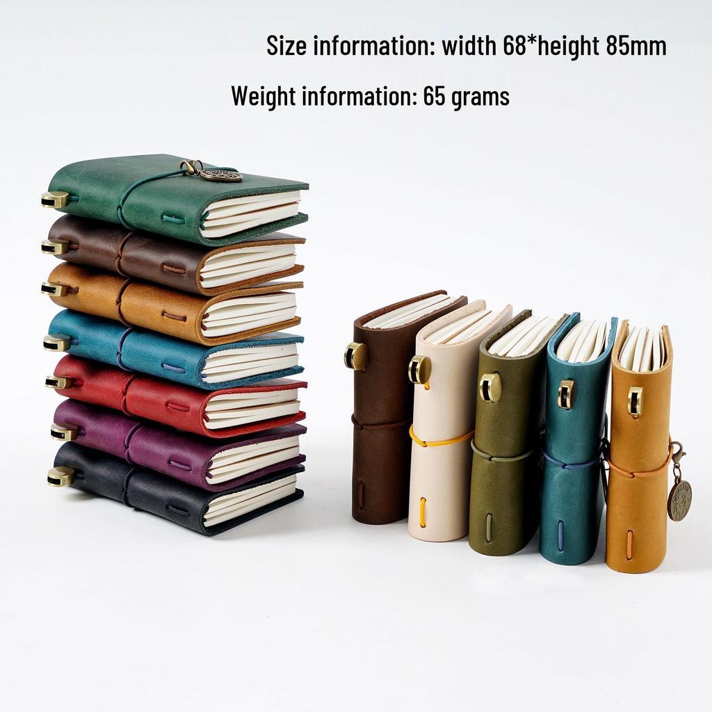 Cross-border Traveler's Mini Loose-leaf Cowhide Pocket Journal