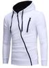 New Style Asymmetrical Zipper Slim-Fit Hooded Men's Sweatshirt Jacket W01