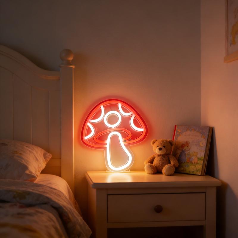 Mushroom Neon Sign Led Mushroom Neon Light 3d Wall Art Mushroom Night Neon Signs For Wall Decor Game Room Bedroom Decor