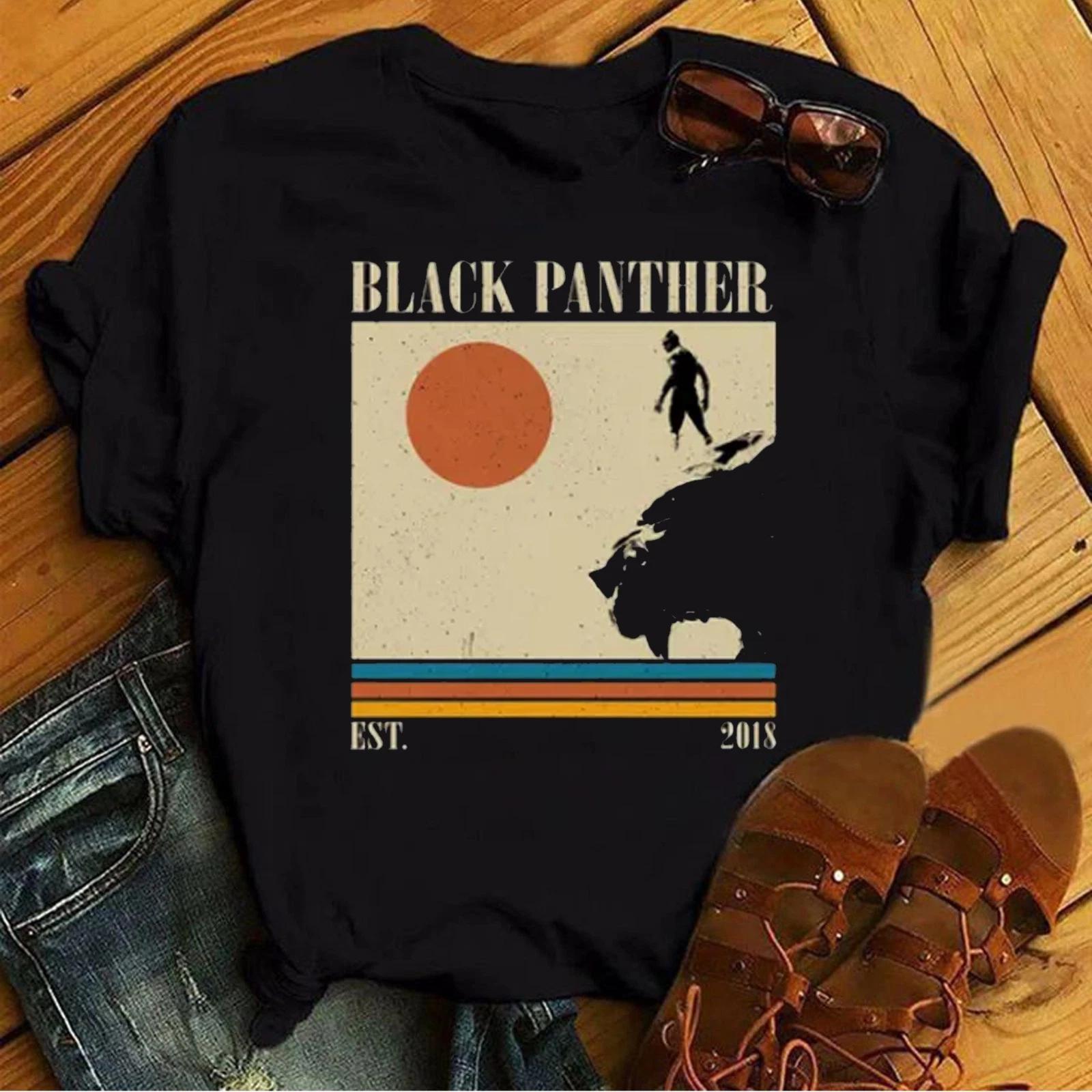 Retro Black Panther Est. 2018 T-shirt, Black Panther Super Hero Fans Tee XXL
