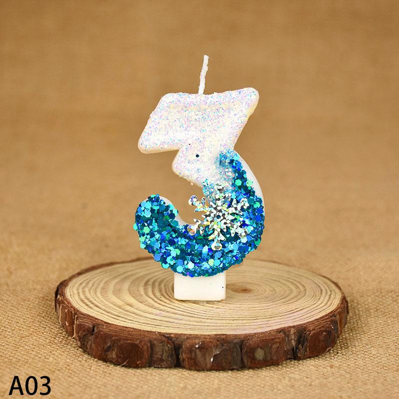 1 buc fulg de zăpadă temă număr 0-9 lumânare tort decor printesa ziua de naștere tort toppers nuntă petrecere tort decorare Crăciun consumabile