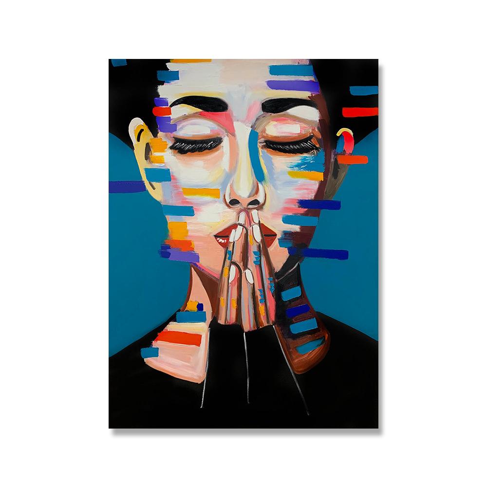 Afroamerikanische Frau Graffiti Kunst Poster und Drucke Abstraktes Schwarzes Mädchen Leinwandgemälde an der Wand Kunst Bilder Wanddeko