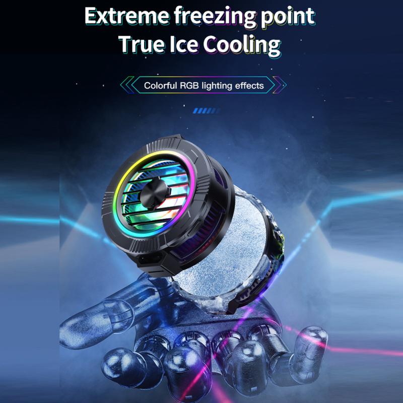 Cell Phone Cooler Color Lighting Magnetic Radiator 3 Gears Adjustable Cooling Fan Cell Phone