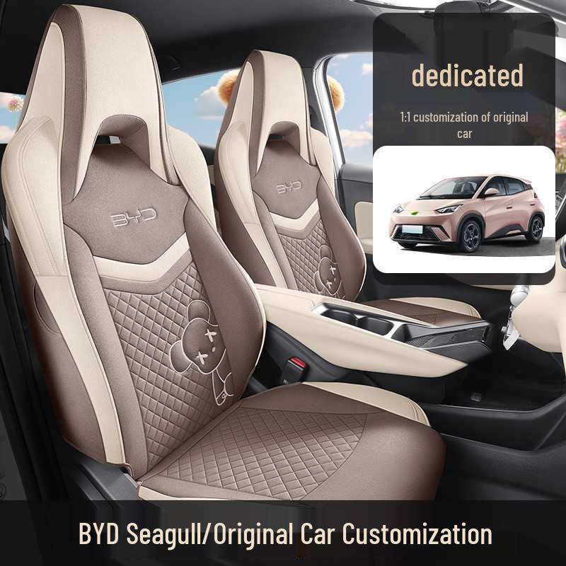 Breathable Fabric Linen Car Seat Covers for BYD Seagull (Five-Seater, Universal Fit)