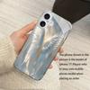 White gauze angel wing silver tempered glass phone case suitable for iPhone 17 16 15 14 13 12 11 Pro/Max/Plus scratch resistant