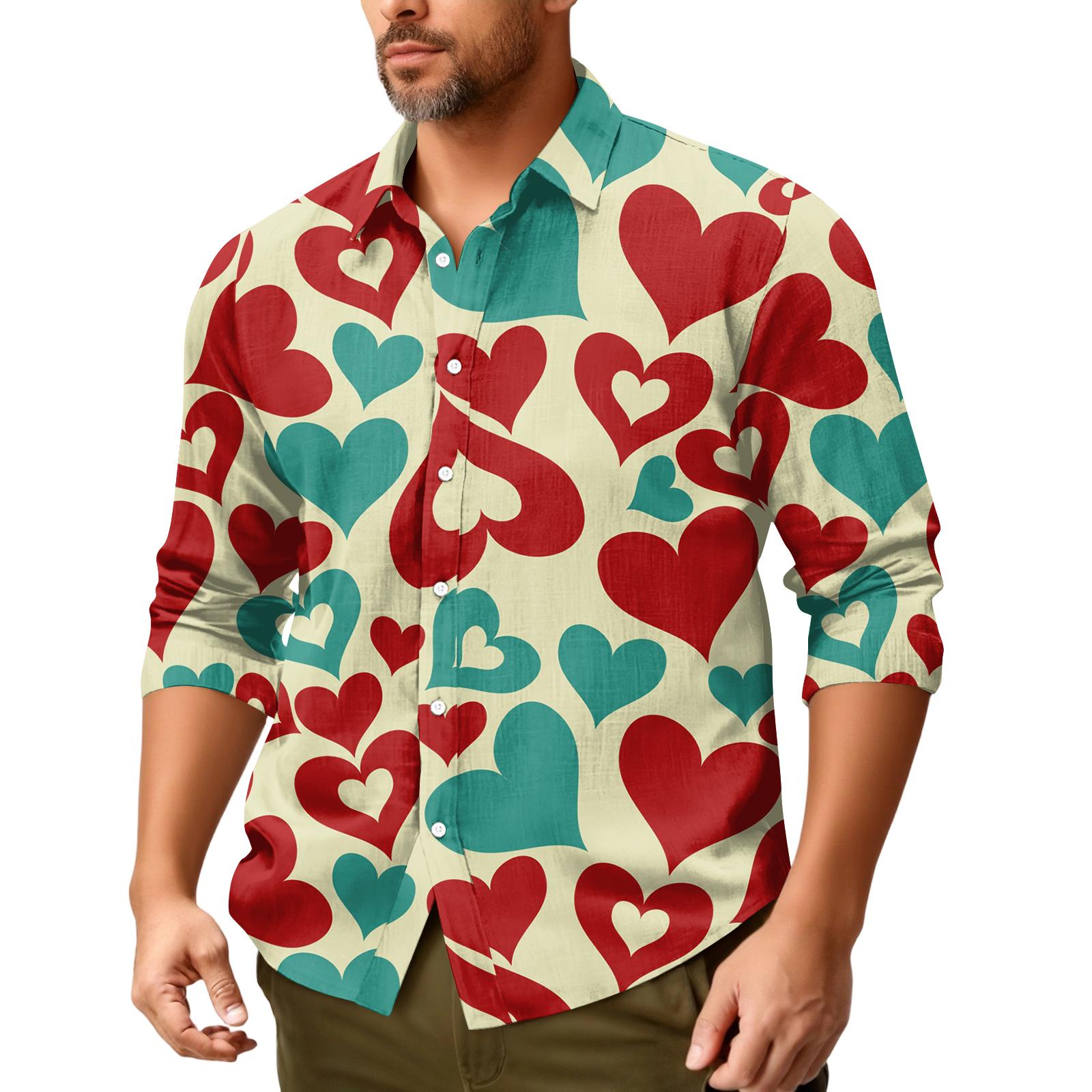 

Мужская повседневная свободная рубашка с длинными рукавами, модная рубашка с лацканами, топ L