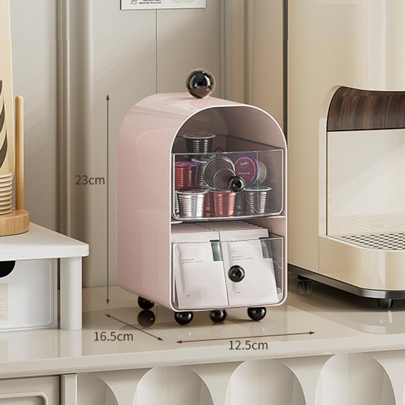 Tea Bag Storage Box Coffee Capsule Storage Rack Office Bar Multi-Layer Desktop Storage Box Tea Storage Box