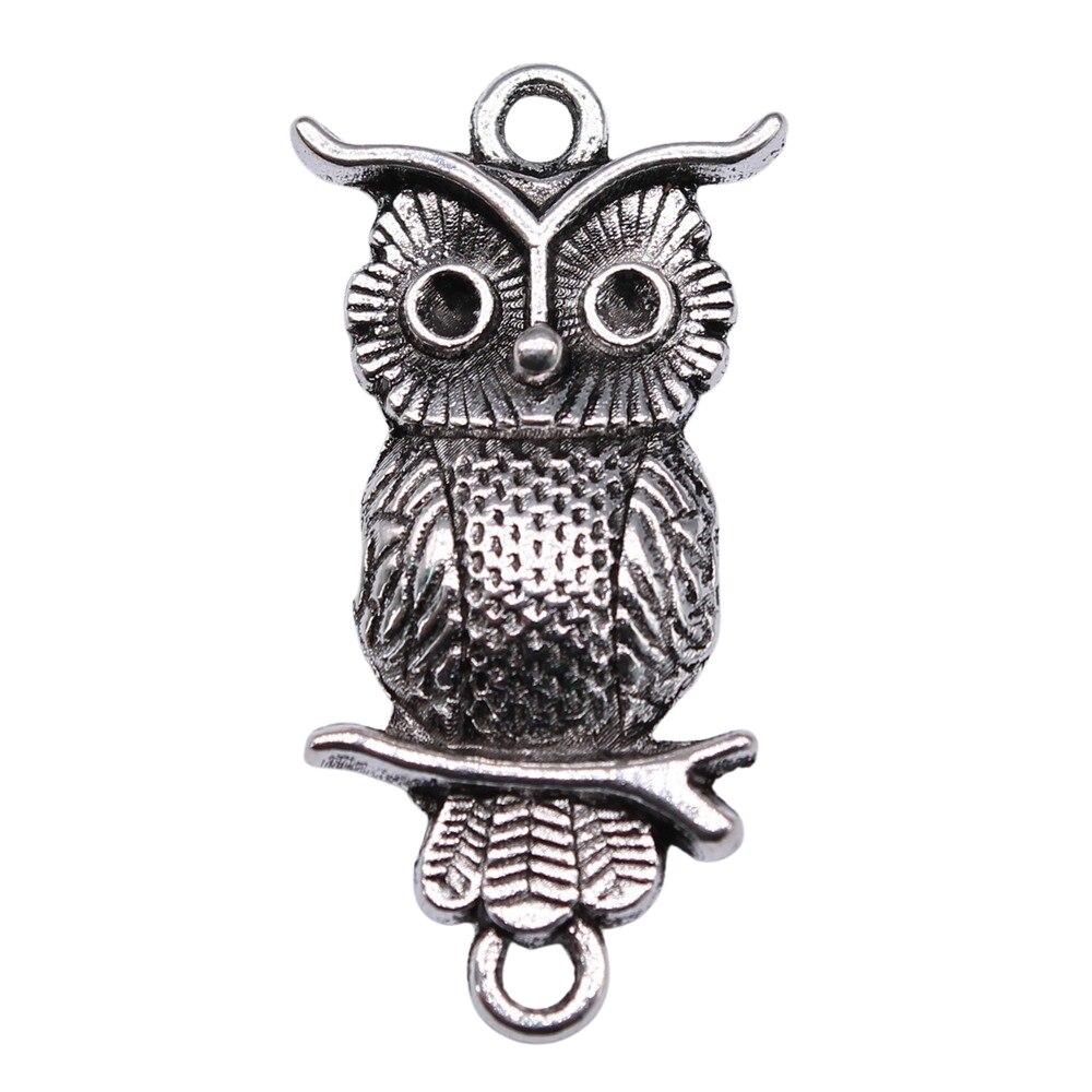 

10 шт., подвески-подвески в виде совы, кулон, ювелирные изделия, цвет античное серебро, 34X15 мм