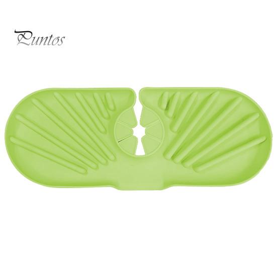 

Поднос для кухонной раковины, силиконовый дренажный коврик, держатель губки для мыла со сливным ростком, аксессуары для кухонной стойки зелёный