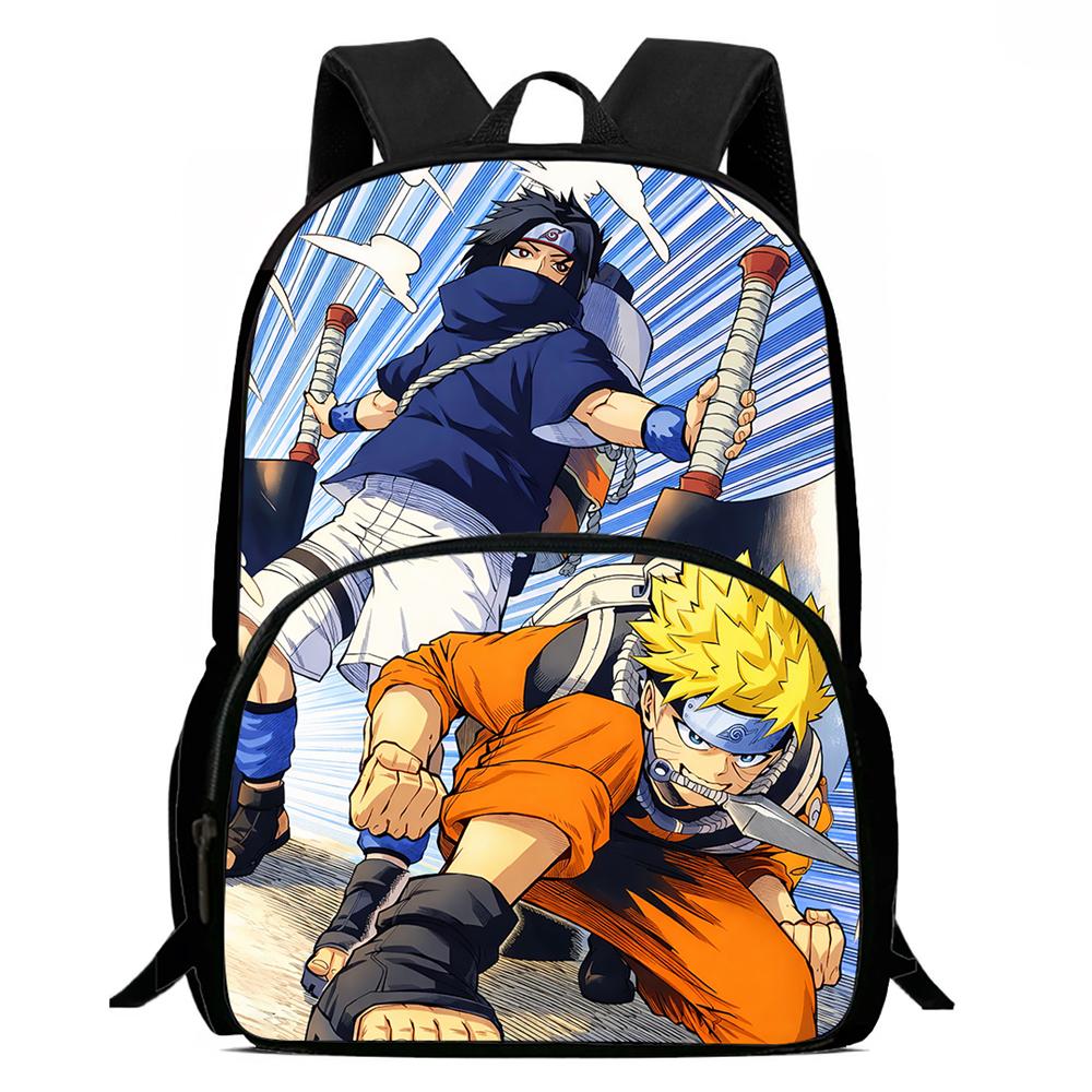 NARUTO Cartoon Anime Kids Backpack,With Adjustable Shoulder Strap & Front Pocket,Lightweight & Durable,for Boys & Girls Age 5-10
