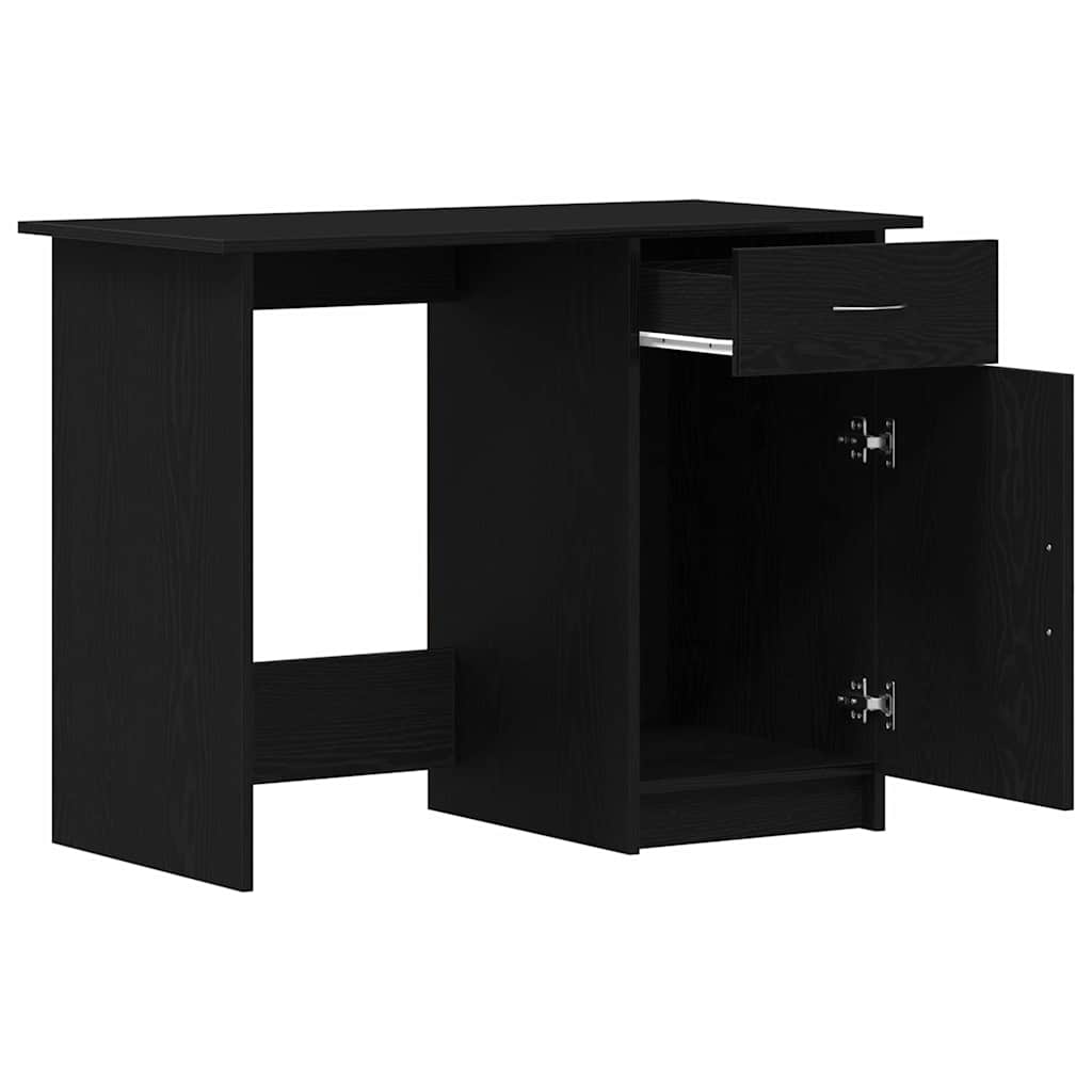 Desk with Storage Black Oak Effect 100 x 50 x 76 cm