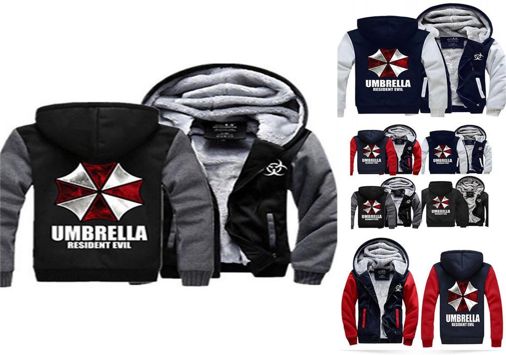 Resident Hot Evil Biohazard Umbrella Thicken Jacket Sweater Winter Coat Hoodies
