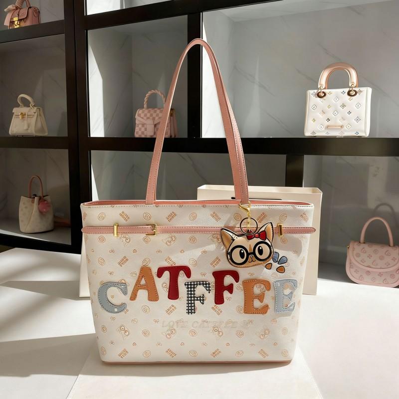 Fashionable Embroidered One-shoulder Handbag High-quality Large-capacity Commuting Tote Bag Women