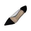 Fashion pointed toe leather patchwork transparent high heels shoes woman candy yellow pumps stiletto thin heel clear escarpins femme