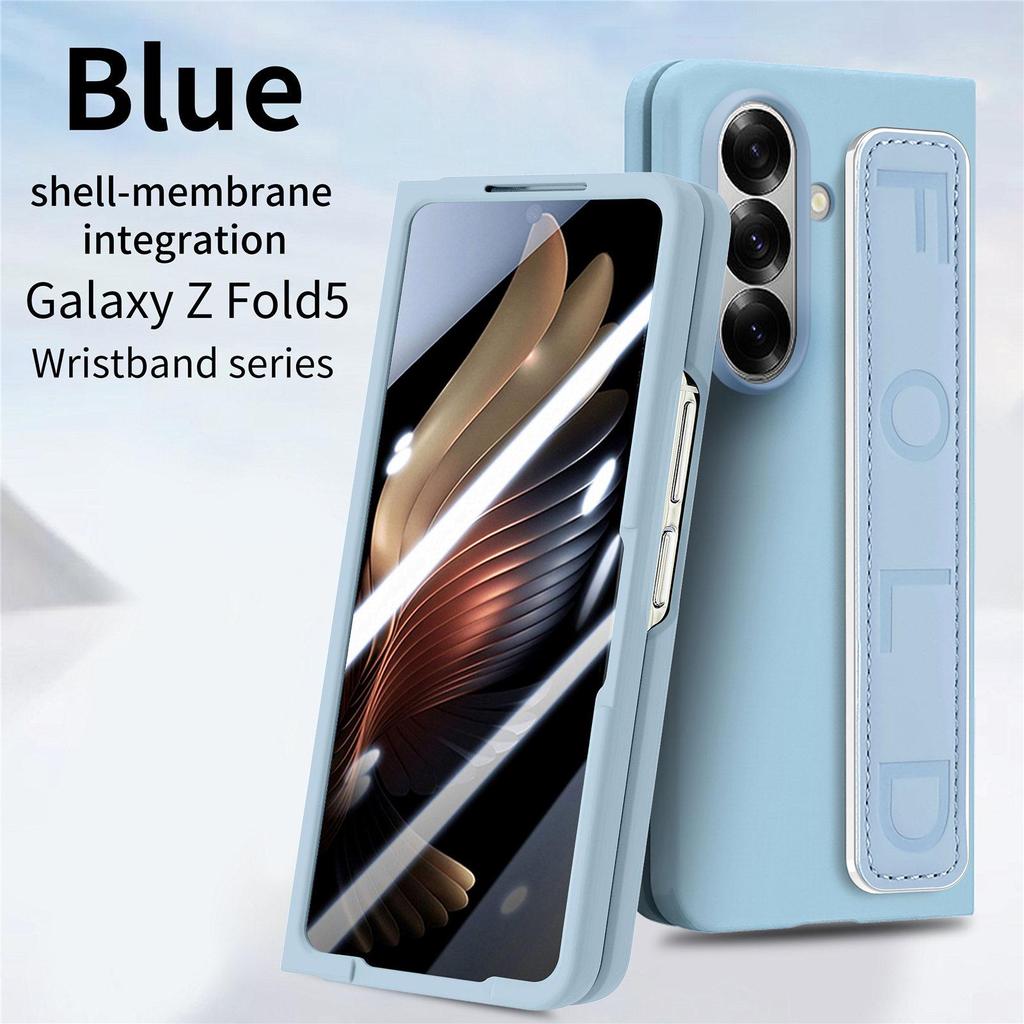 ZFold7 Elastic Rope Wristband Phone Case with Integrated Shell & Skin-Feel PC Spray for Foldable Screen