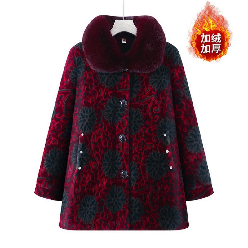 Women's new winter mink jacket cotton-padded coat women's fleece coat thickened old lady