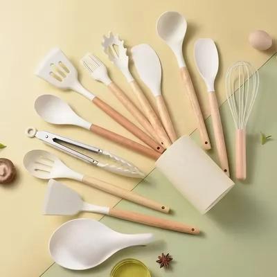 NEW12 Pcs Silicone Kitchen Kit Food Grade Utensils Cooking Sets Turner Spatula Measuring Spoon Practical Cookware Tool Kitchenwa