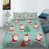 Christmas Series Quilt Cover Pillowcase Three-Piece Set Children'S Gift Digital Printing Polyester