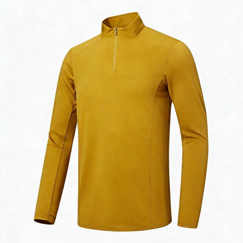 PERFEITO CRIATIVO Men's Stand-Up Collar Long Sleeve T-Shirt