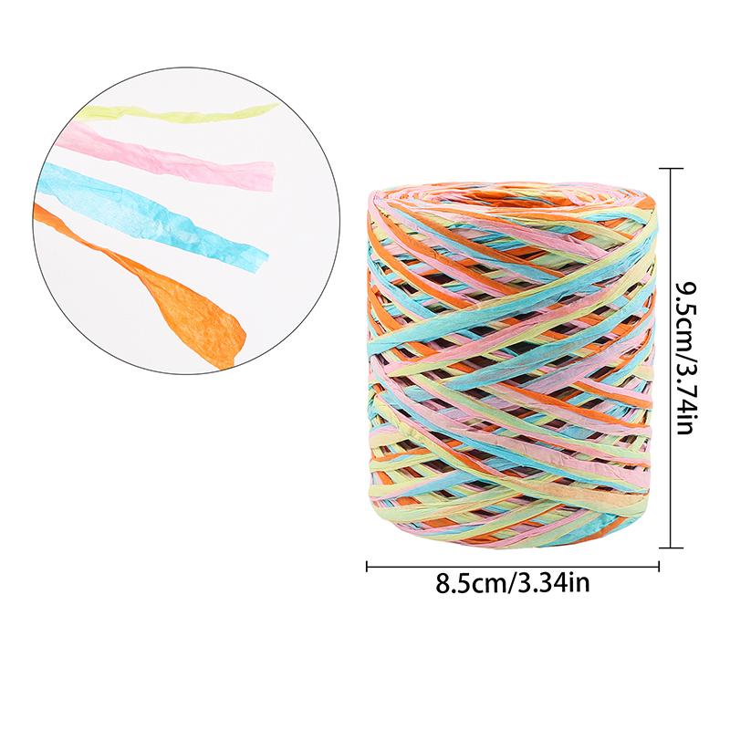 1Roll Paper Rope DIY Weaving Decorative Paper Rope Lafite Grass Creative Handmade Gift Colorful Packaging Rope Bouquet Packaging