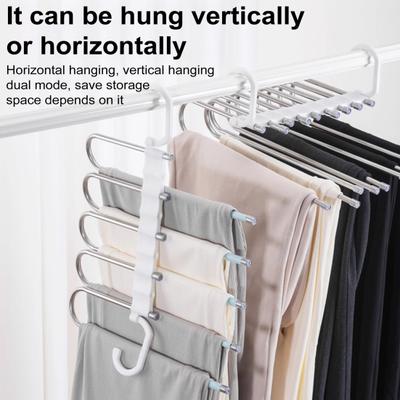 Yousheng Pants Hanger with Rotatable Hook Strong Load-bearing Telescopic Folding Multifunctional Pants Rack Trousers Hanger