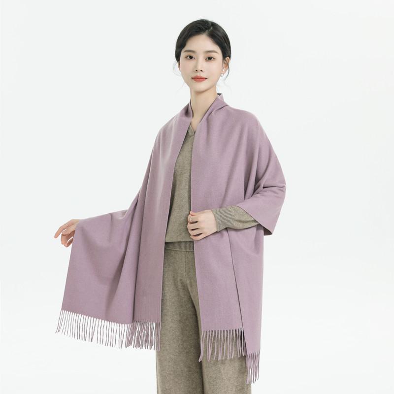 Scarf women's winter high-end sense solid color scarf Korean atmosphere men's cashmere shawl scarf autumn and winter
