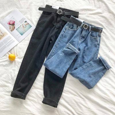 2020 Frühling/Herbst Damen High Waist Loose Wide-Leg Cropped Jeans