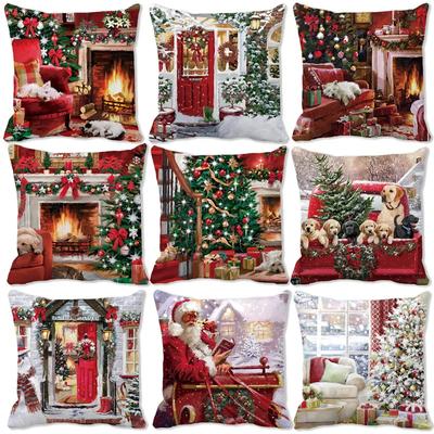Merry Christmas Home Decoration  Cushion Cover  Bedroom Living Room Sofa  Pillow
