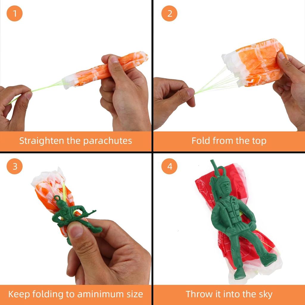 Mini Ordu Paraşütü Elle Atılan Askerler Paraşütü Çocuk Doğum Günü Partisi Hediyeleri İyi Çanta için Açık Hava Uçan Oyuncaklar