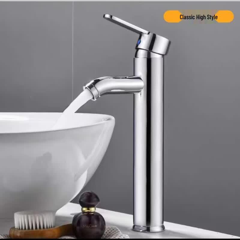 Electroplated Tall Countertop Basin Faucet