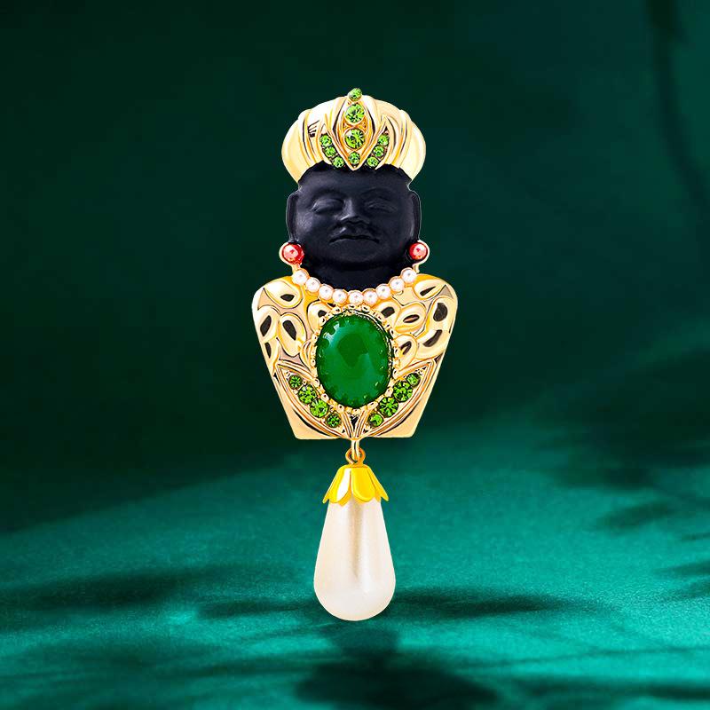 Экзотическая Ретро Черная Голова Принцессы Египта Племенной Вождь Брошь 2*5CM