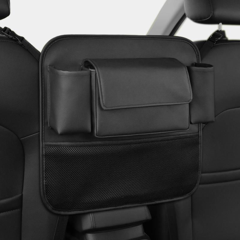 Car Seat Middle Storage Organizer Leather Armrest Hanging Cup Tissue Bag Holder Phone Glasses Ipad Pocket For Rear Seat Interior